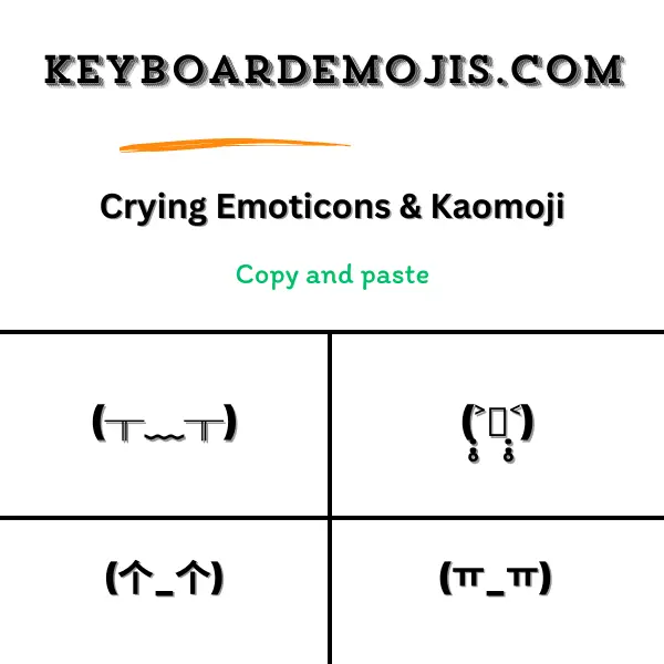 100+ Crying Emoticons & Kaomoji
