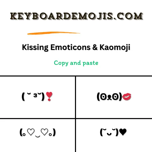 100+ Kissing Emoticons & Kaomoji