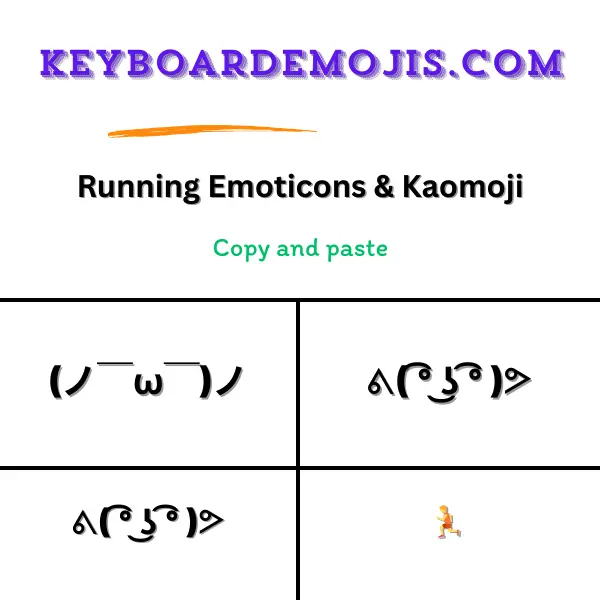 100+ Running Emoticons & Kaomoji