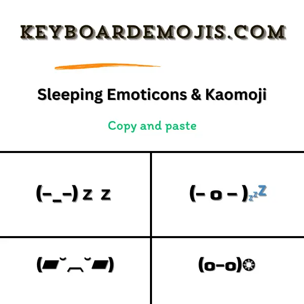 100+ Sleeping Emoticons & Kaomoji
