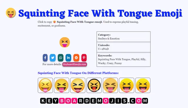 😝 Squinting Face With Tongue Emoji