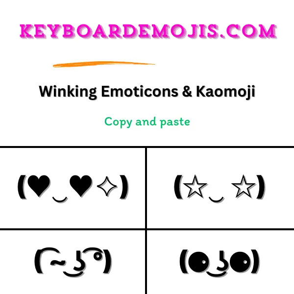 100+ Winking Emoticons & Kaomoji (⚈ ͜ʖ⚈)