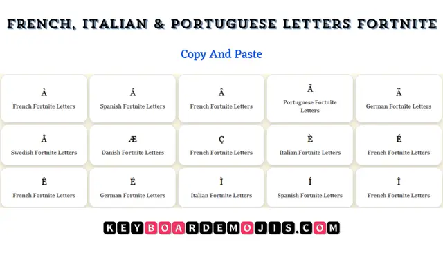 French, Italian & Portuguese Letters Fortnite | Copy And Paste