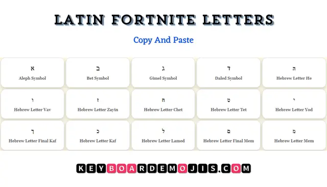 Latin Fortnite Letters |ℵ|צ Copy And Paste